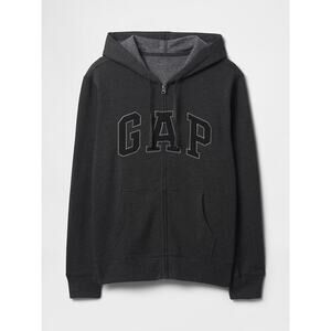 Gap Factory‎ Relaxed Charcoal Grey Logo Zip Hoodie Sweatshirt Men’s Medium NEW